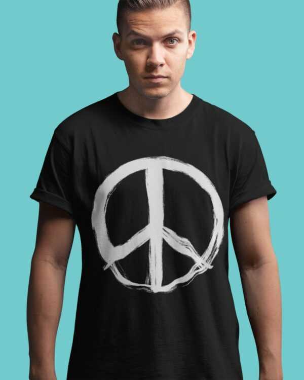 Peace Zeichen Unisex T-Shirt Bio & Fair + Frieden Friedenszeichen