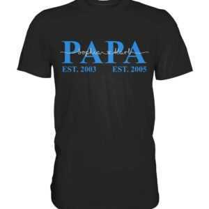 Personalisierbar Vater Shirt Vatertag Geschenk Papa Personalisiertes Tochter Sohn Geburtstag Weihnachten Herren T-Shirt