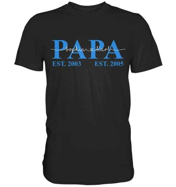 Personalisierbar Vater Shirt Vatertag Geschenk Papa Personalisiertes Tochter Sohn Geburtstag Weihnachten Herren T-Shirt