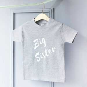 Personalisiertes Große Schwester T-Shirt - Outfit Kinder Baby Ankündigung Geschenk