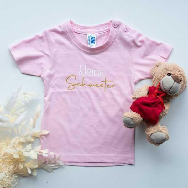 Personalisiertes Kinder & Baby T-Shirt/0 Bis 2 Jahren Rosa Wunschnamen Und Zahlen 100% Baumwolle Wunschtext