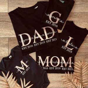Personalisiertes T-Shirt/Mom Shirt Dad Familyshirts 100umwolle Muttertag Vatertag/ Mama Tochter T-Shirts Mamashirt