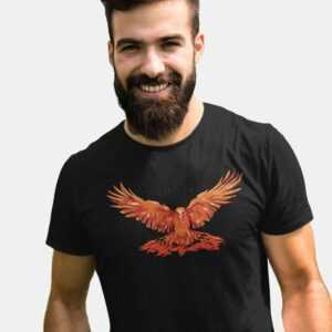 Phönix T-Shirt Herren Vogel Grafik Tiermotiv Besonders Shirt Mann Tier Natur