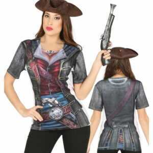 Piraten Lady T-Shirt als Kostümzubehör One Size