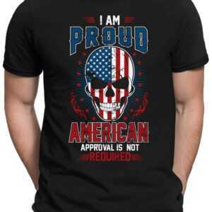 Proud American - Herren Fun T-Shirt Bedruckt Small Bis 4xl Papayana
