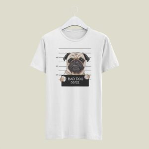 Pug Dog Shirt, Puppies Lover T-Shirt, Owner Gift, Cute Beige Life Tee Mugshot Shirt