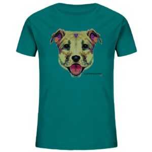 Quermalerei Kinder T-Shirt Shirt Bio-Baumwolle Organic Bunter Hund