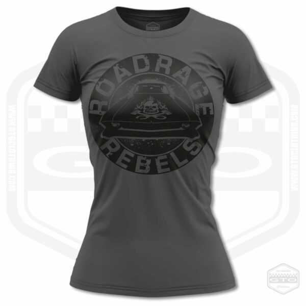 Road Rage Rebels Damen T-Shirt Schwarz | S-2xl Made in Usa Muscle Car Fan Kunst Für Mädchen
