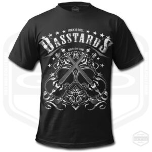 Rock N Roll Basstards Herren T-Shirt Schwarz | Bassspieler Geschenkidee S-6xl Hergestellt in Usa
