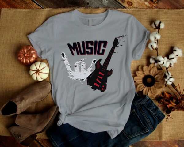 Rock & Roll Shirt, Metal Musik T-Shirt, Gitarre Party Liebhaber Tee, N Roll, Unisex T-Shirt