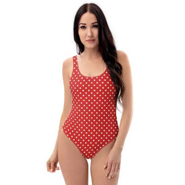 Rockabella Polka Dots, Einteiliger Badeanzug Swimsuit, Rot, Xs - 3Xl