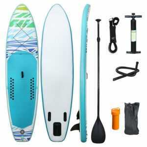 SUP Board Surfboard Aufblasbar Stand Up Paddle Boards 330*76*15cm, Rucksack - Paddling Board Grün und weiß - Wolketon