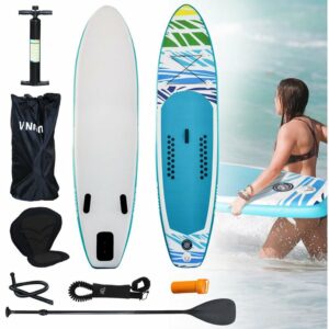 SUP Board,Surfboard Aufblasbar Stand Up paddle 320cm, Rucksack - Paddling Board Grün und weiß Mit Sitz - Wolketon