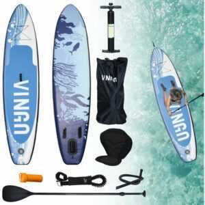 SUP Board,Surfboard Aufblasbar Stand Up paddle 330cm, Rucksack - Paddling Board Blau und weiß Mit Sitz - Wolketon