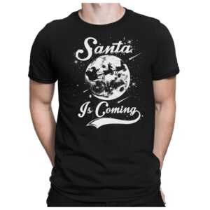 Santa Is Coming Christmas - Herren Fun T-Shirt Bedruckt Small Bis 4xl Papayana