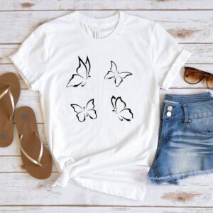 Schmetterlinge T-Shirt, Schmetterling Shirt, Jeden Tag Sommer Mama Sommerhemd, Frauen T-Shirt