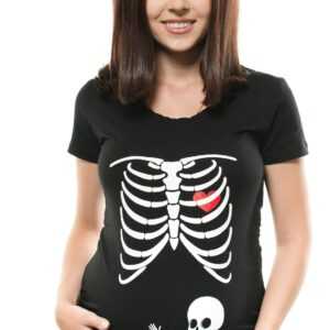 Schwangerschaft-T-Shirt Skelett Röntgen Baby Lustige Nette Schwangerschafts T-Shirt Mutterschaft T-Shirt