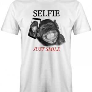 Selfie Just Smile - Affe Herren T-Shirt