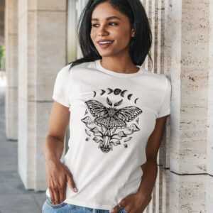 Shirt Motte Alternativ Schmetterling Druck Damen T-Shirt Natur Psychdelic Grafik