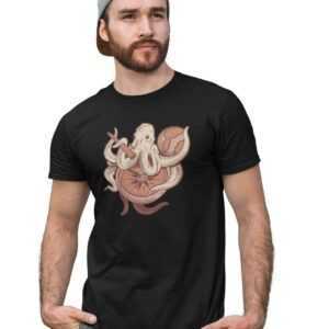 Shirt Octopus Compass Mann T-Shirt Globus Motiv Nature Herren