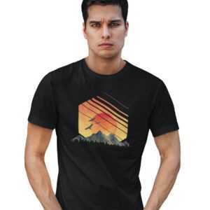 Shirt Sonneuntergang Berge T-Shirt Herren Natur Reisen
