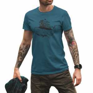 Shirt Wal Mit Insel Herren Meer T-Shirt Natur Motiv Ozean Tier Mann
