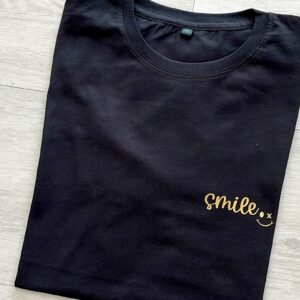 Smile Shirt Aus Biobaumwolle | Gute Laune Damen Und Herren Geschenkidee Smiley T-Shirt Kreativlädchen Jani