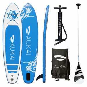 StAukai® Stand Up Paddle Board 320cm SUP Surfboard aufblasbar + Paddel Surfbrett Paddling Paddelboard - in verschiedenen Designs und Farben, blau