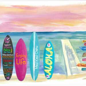 Surfbrett Philosophie - Enjoy Life, Travel & Surf Surfboard Wand