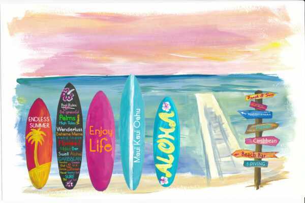 Surfbrett Philosophie - Enjoy Life, Travel & Surf Surfboard Wand