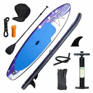 Swanew - SUP Board Surfboard Aufblasbar Stand Up Paddle Boards 330*76*15cm, Rucksack - Paddling Board Blau und weiß Mit Sitz