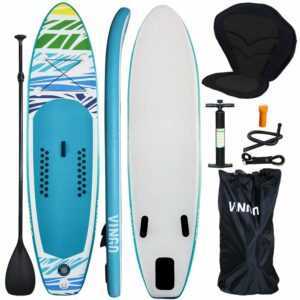 Swanew - SUP Board,Surfboard Aufblasbar Stand Up paddle 330cm, Rucksack - Paddling Board Grün und weiß Mit Sitz