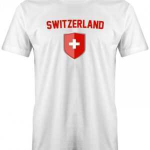 Switzerland - Fan T-Shirt Em Wm Wappen Mitte Schweiz- Herren