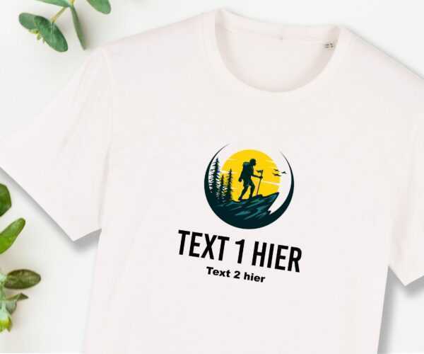 T-Shirt Abenteuer, Personalisierter Text, Bio-T-Shirt Unisex, Bedruckt, Personalisiert, Biobaumwolle