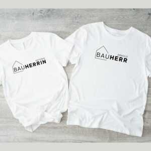 T-Shirt Bauherr & Bauherrin "" Name Personalisiert Geschenk Herren Damen Hausbau Richtfest Ostergeschenk [Hasets-1003]"""