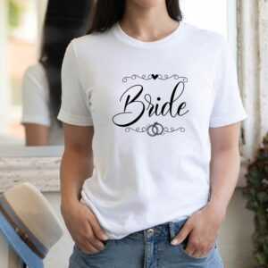 T-Shirt Bride Braut Auch Mit Namen Und Datum Statement Shirt