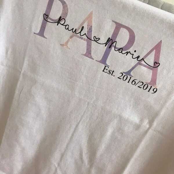 T-Shirt Dad Daddy Papa Est Seit Mit Wunschnamen Statement Shirt