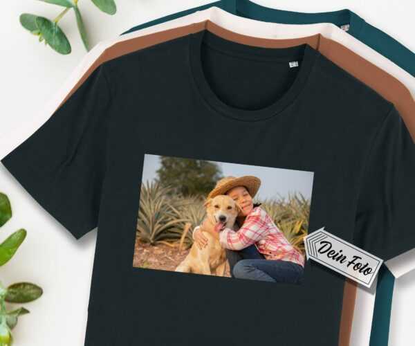 T-Shirt Dein Foto, Personalisiert, Bio-T-Shirt Herren, Bedruckt, Baumwolle, Jersey