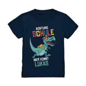 T-Shirt Einschulung Dinosaurier Schulanfang Geschenk Shirt Outfit Name Personalisiert Wunschname Schulkind Dino Jungs Jungen Kinder