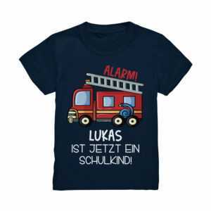 T-Shirt Einschulung Feuerwehr Schulanfang Geschenk Shirt Outfit Name Personalisiert Wunschname Schulkind Auto Jungs Jungen Kinder