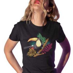 T-Shirt Frau Natur Wildtier Motiv Damen Shirt Tier Wild Vogel