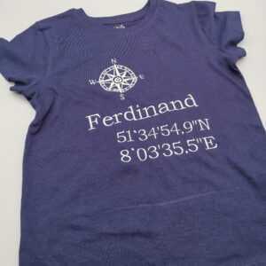 T-Shirt Für Kinder Mit Namen Und Den Koordinaten Eures Lieblingsortes Oder Zu Hauses