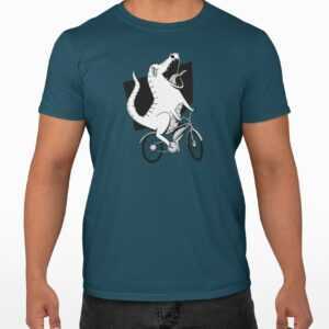 T-Shirt Herren Alternativ Lustig Shirt Dino Mit Fahrrad
