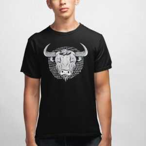 T-Shirt Herren Bison Tier Grafik Mann Tshirt Geschenk Geburstag Shirt
