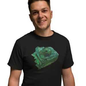 T-Shirt Herren Chamäleon Grafik Shirt Geschenk Mann Natur Wild Tier Tshirt