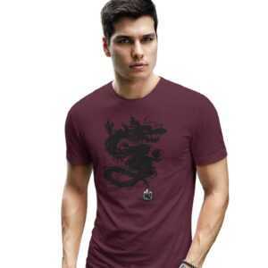 T-Shirt Herren Drache Grafik Wild Shirt Mann Mystisch Motiv Magisch Tshirt Geburstag Geschenk