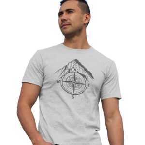 T-Shirt Herren Kompass Geschenk Mann Tshirt Reisen Grafik Berge Shirt