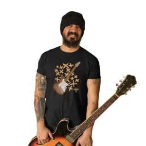 T-Shirt Herren Musik Band Rock Star Shirt Mann Gitarre Geschenk