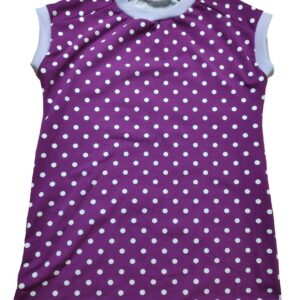 T-Shirt Kräftig Lila Mit Weißen Punkten Saum Oder Bündchen 74-158 Nicki, Shirt Sommer