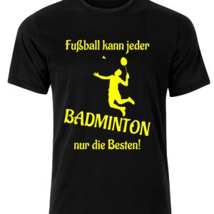T-Shirt Mit Flockdruck Badminton Fun Shirt